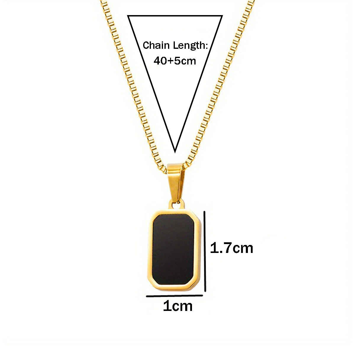 LabelShe Gold-Plated Black Geometric Pendant Necklace | LS-PS-26384