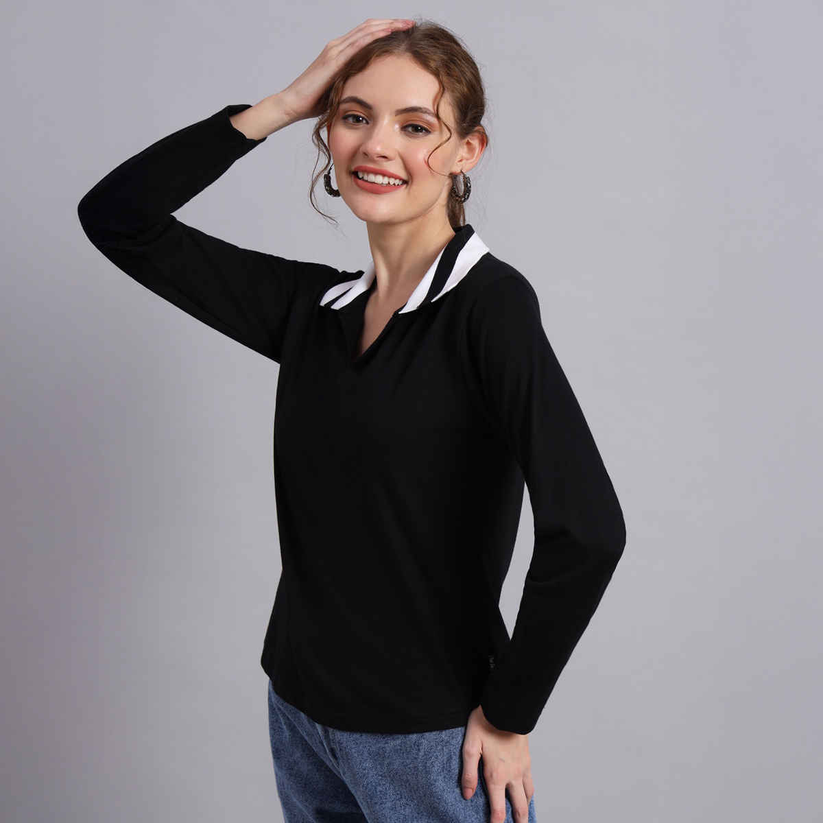 The Dry State Women's Black T-shirts WTSH | 1565A | XL