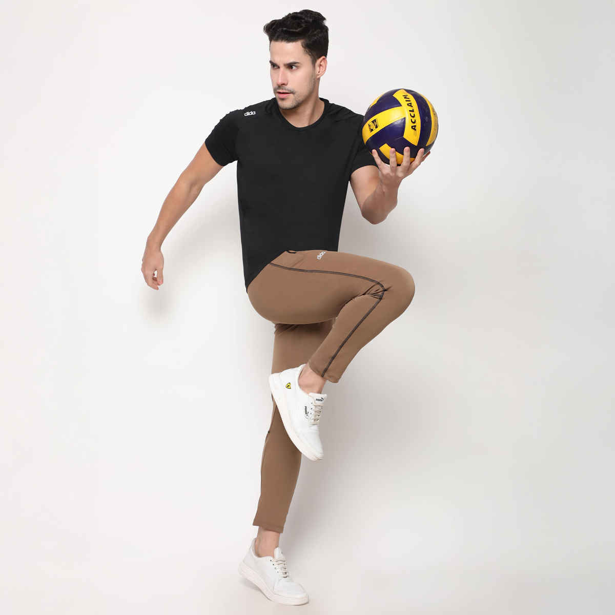 Dida Men's Sports Track Pant Regular Comfortable Stretchable Dry-Fit | Black - M