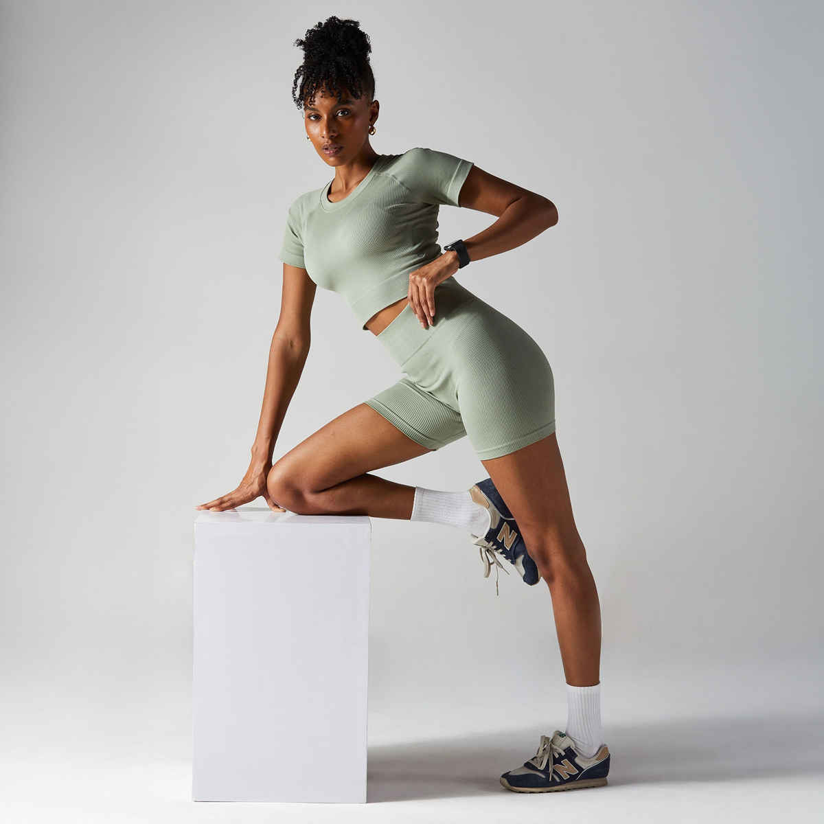 Cava Athleisure Sage Pulse Biker Shorts for Women | M