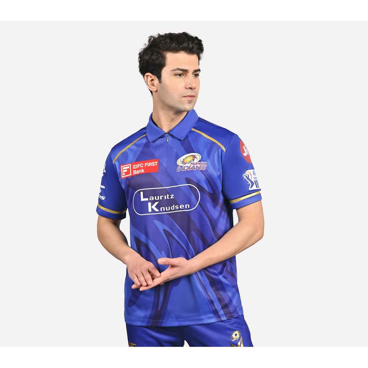 MI IPL Men s Fan Jersey | Blue/Gold - M
