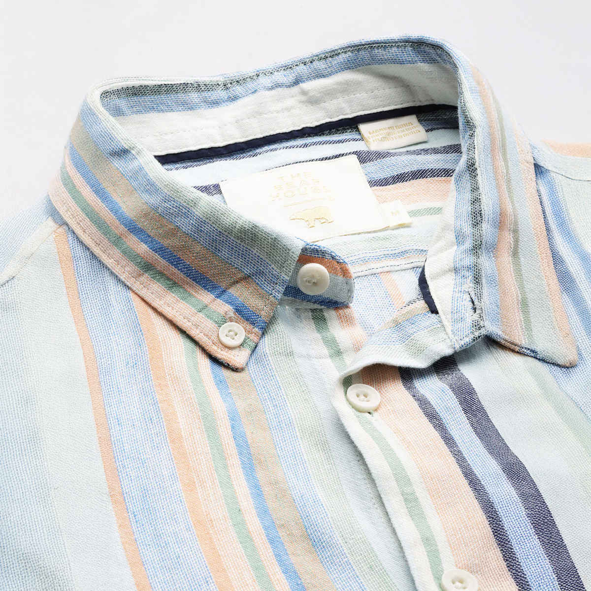 The Bear House Men Slim Fit Striped Cotton Casual Shirt - Ancram | Multicolor | M