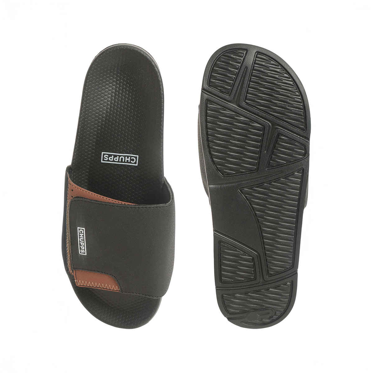 Chupps Solid Hues Black - Tan Men's | Casual Slider UK10