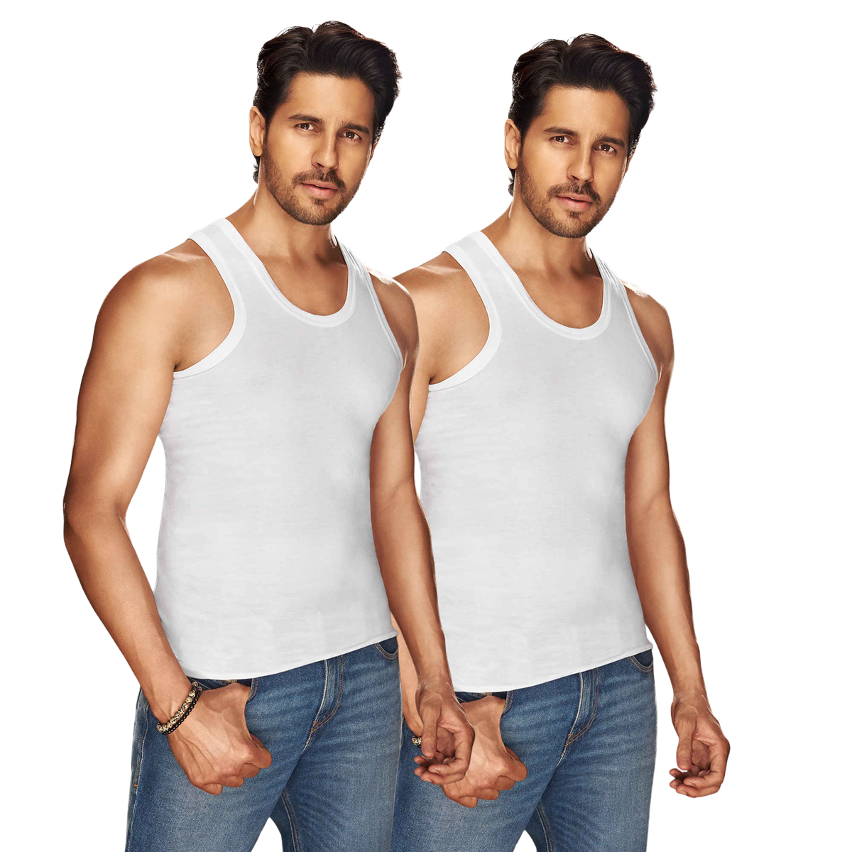 Sporto by Macho Men's Fine Vest Pack | White - 90 cm