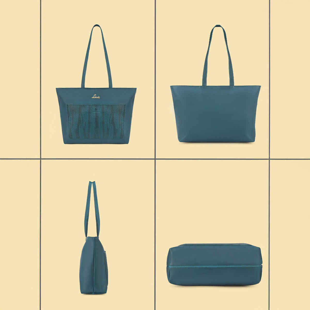 Lavie Women's Synthetic Tote Handbag | Textured Design | Large | Green