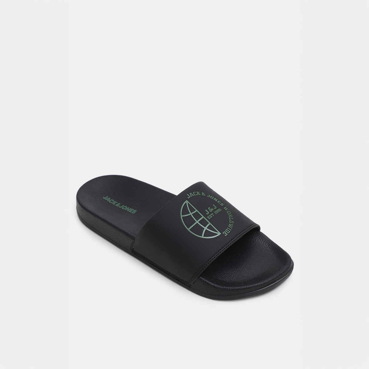 Jack & Jone Sizes Pool Sliders | | Jet Black | UK 11