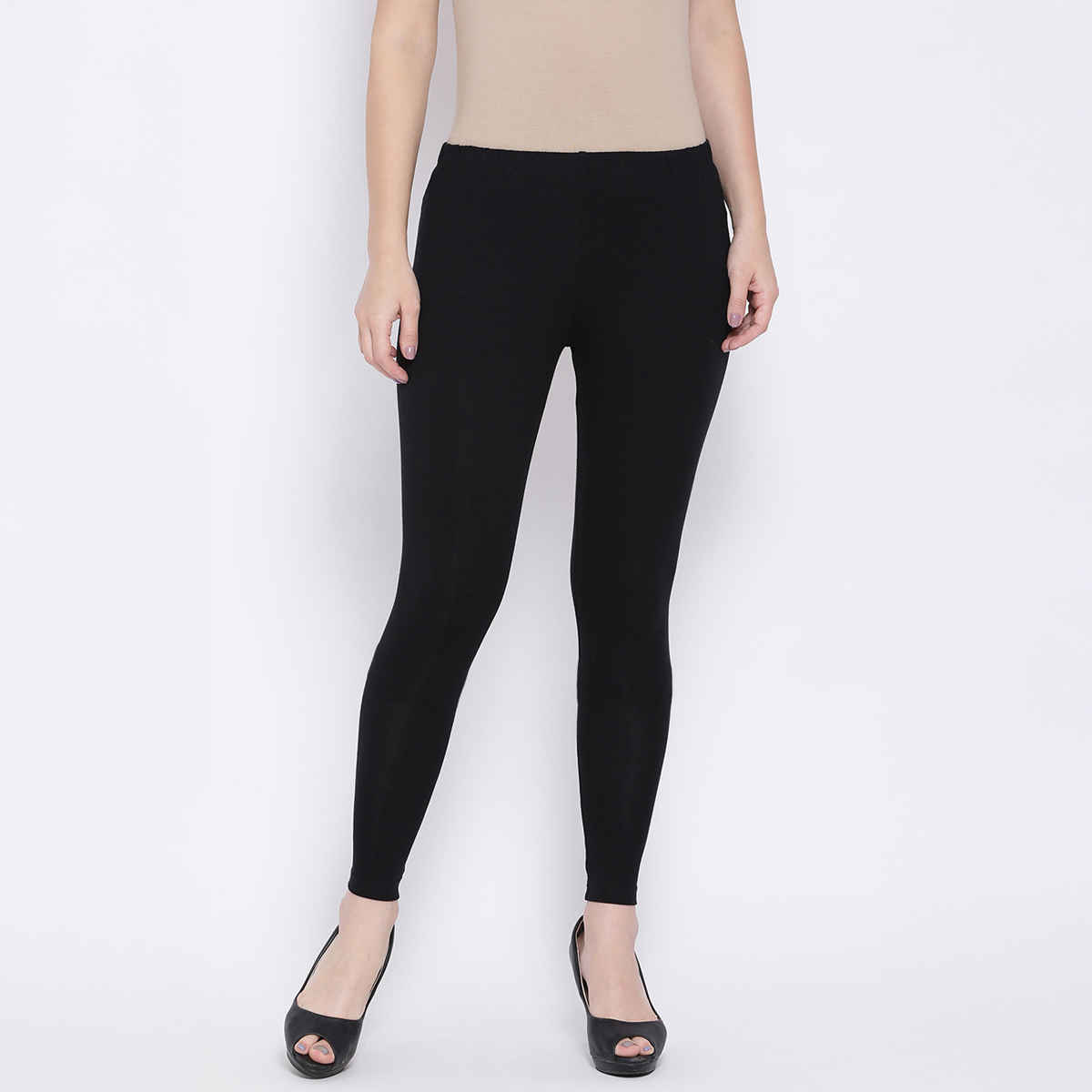 Rupa Softline Women's Ankle Leggings Style 1002 Black - Free Size