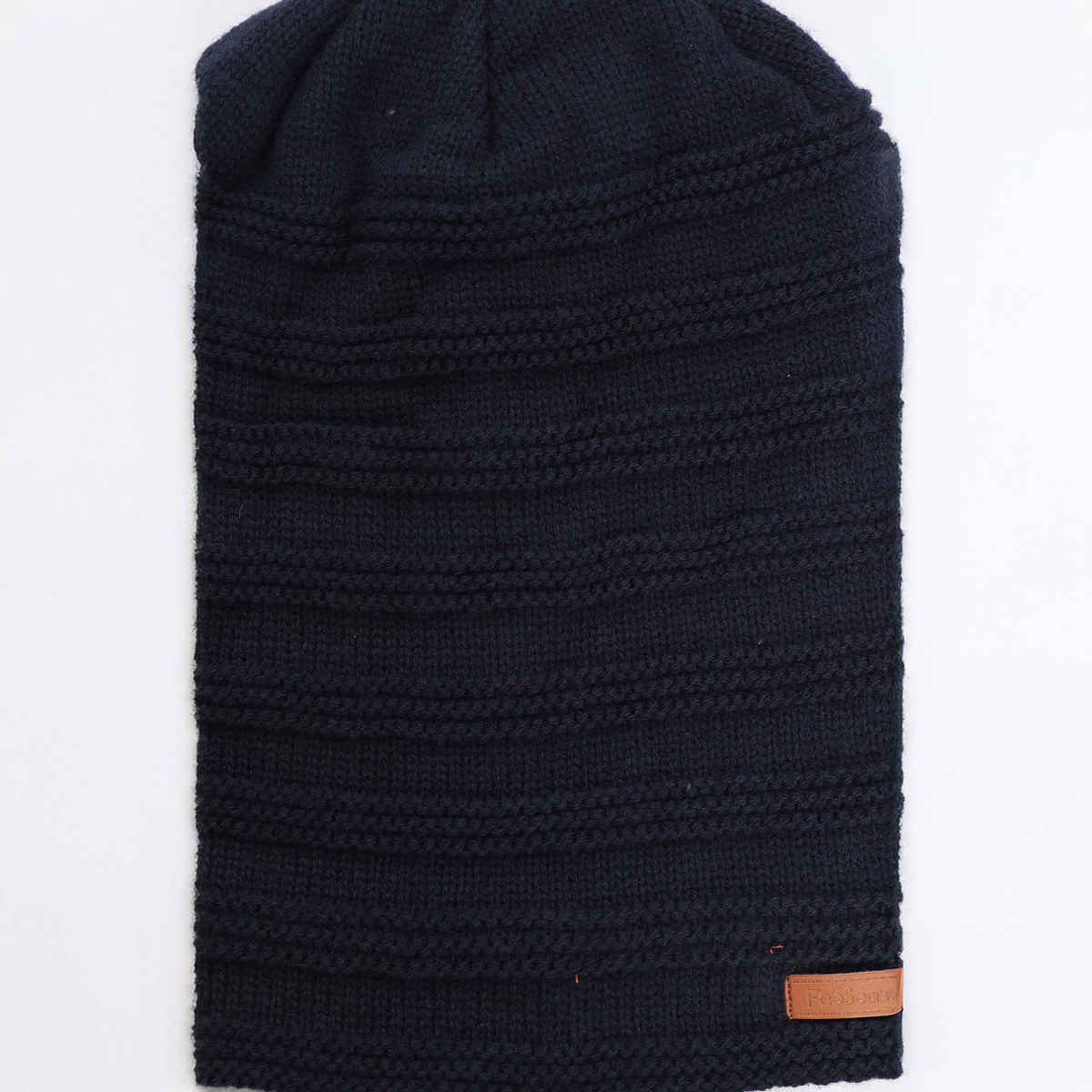Fabseasons Unisex Solid Acrylic Wool Beanie and Muffler | Blue - Free Size