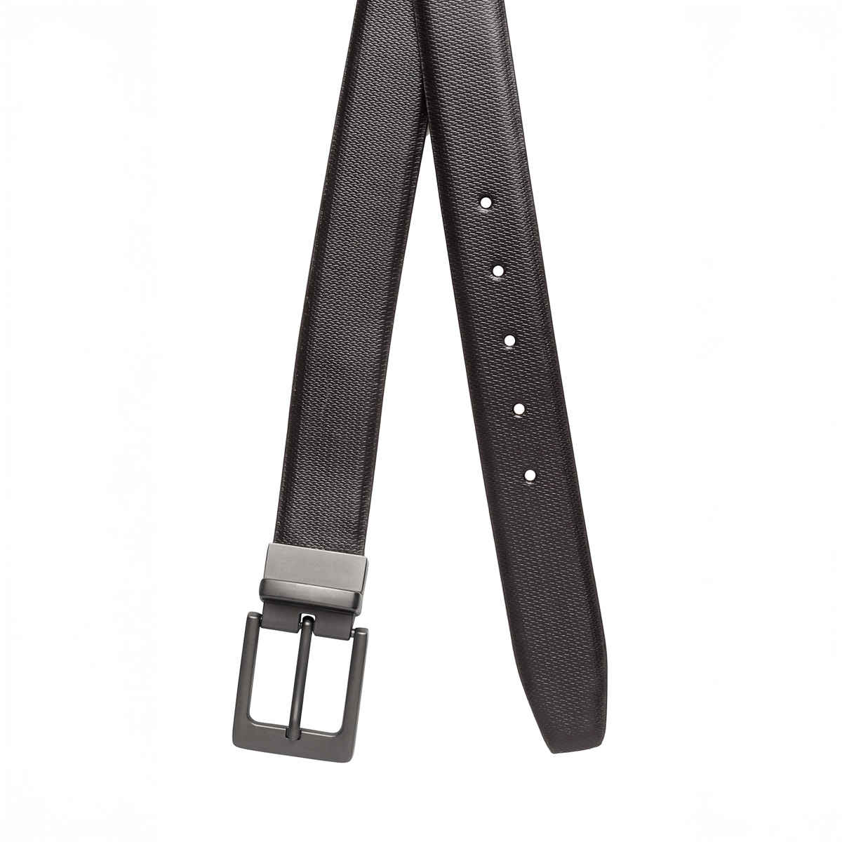 Teakwood Men's Solid Leather Reversible Belt | Black and Brown - 34 Inches