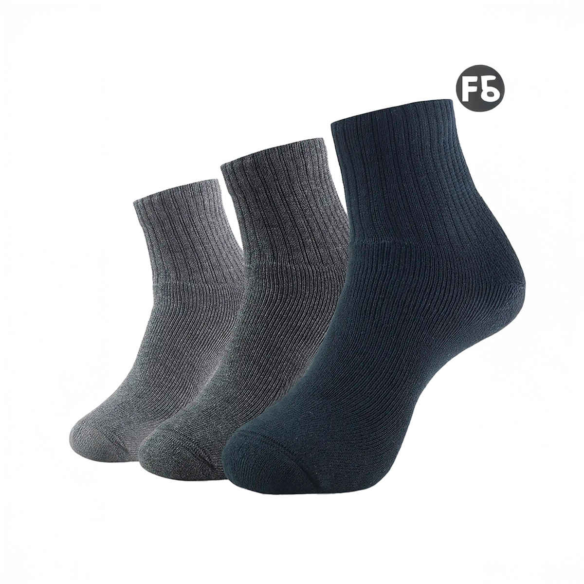 Jockey 7036 Men's Compact Cotton Terry Ankle Length Socks|PO3 | Multi Colour-FS