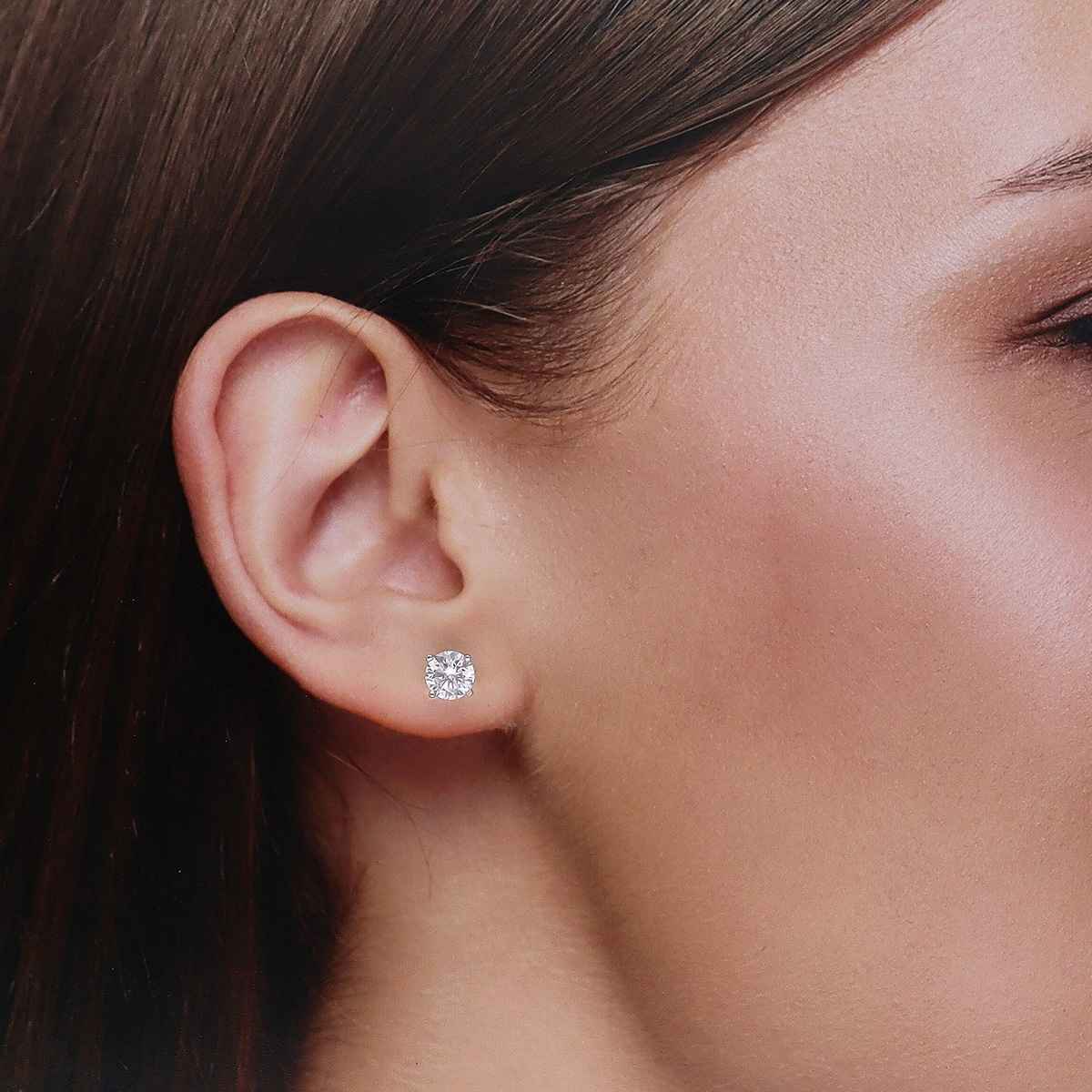 Kai Jewel Silver Classic Solitaire Stud Earrings