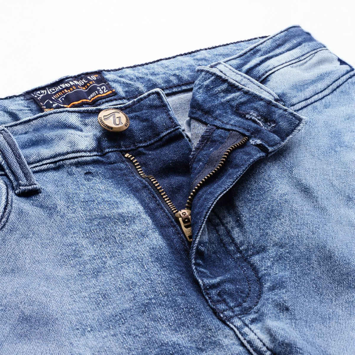 The Indian Garage Co Men's Slim Fit Solid Casual | Blue - 30