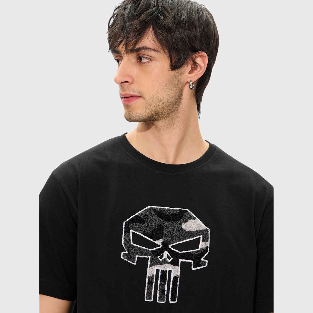 The Souled Store Men's Regular Punisher - It's Time T-shirts | Black | M