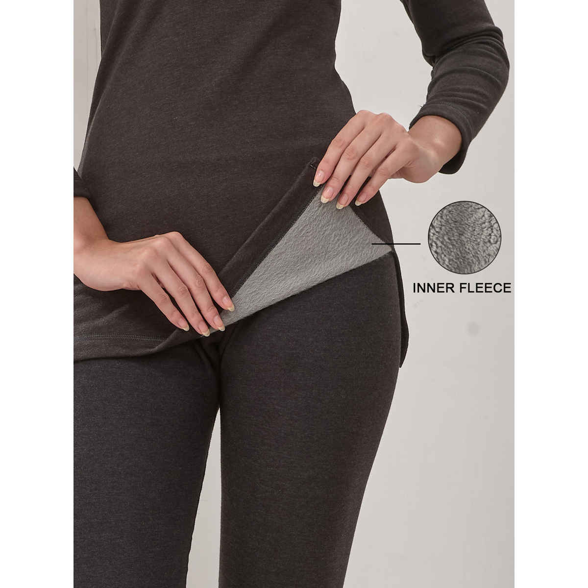 Lux Inferno Women's Premium Fleece Thermal Top | Black - 85