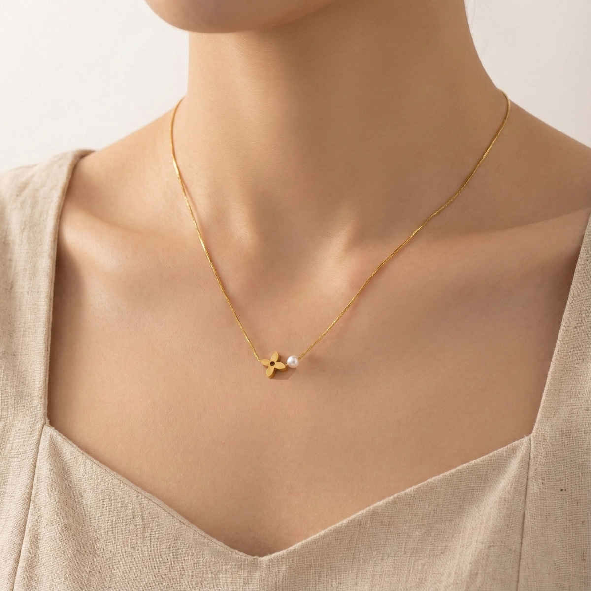 LabelShe Gold Plated Stainless Steel Floral Themed Pendant | LS-PS-26505