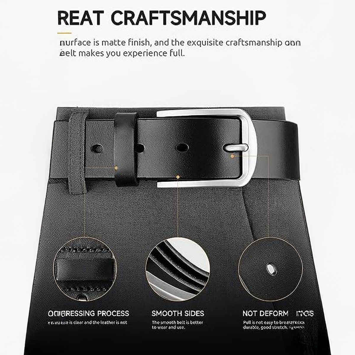 Kaezri Genuine Leather Black Belt for Men | Ddkatabl - 38