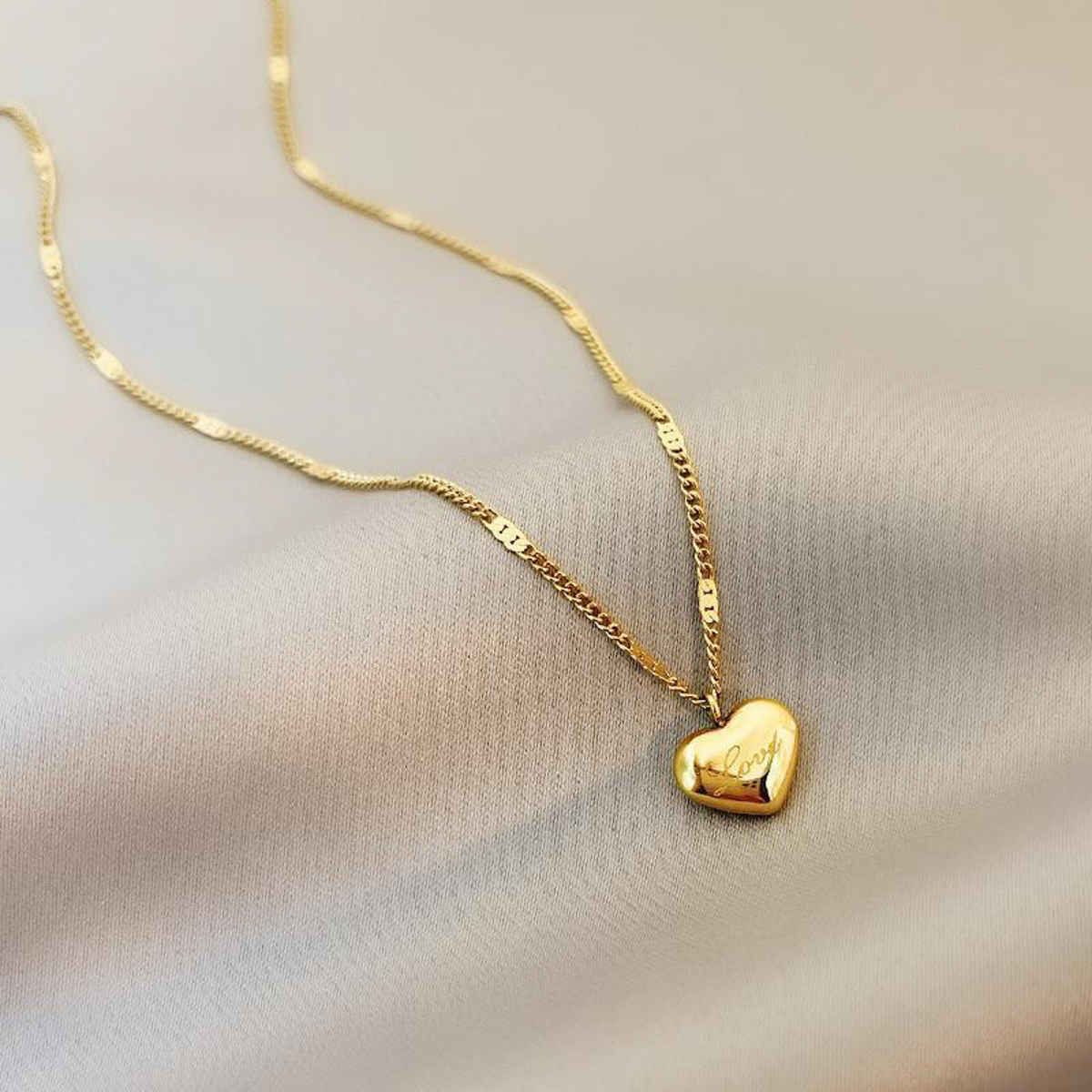 LabelShe Gold Plated Stainless Steel Heart Themed Pendant Necklace | LS-PS-26444