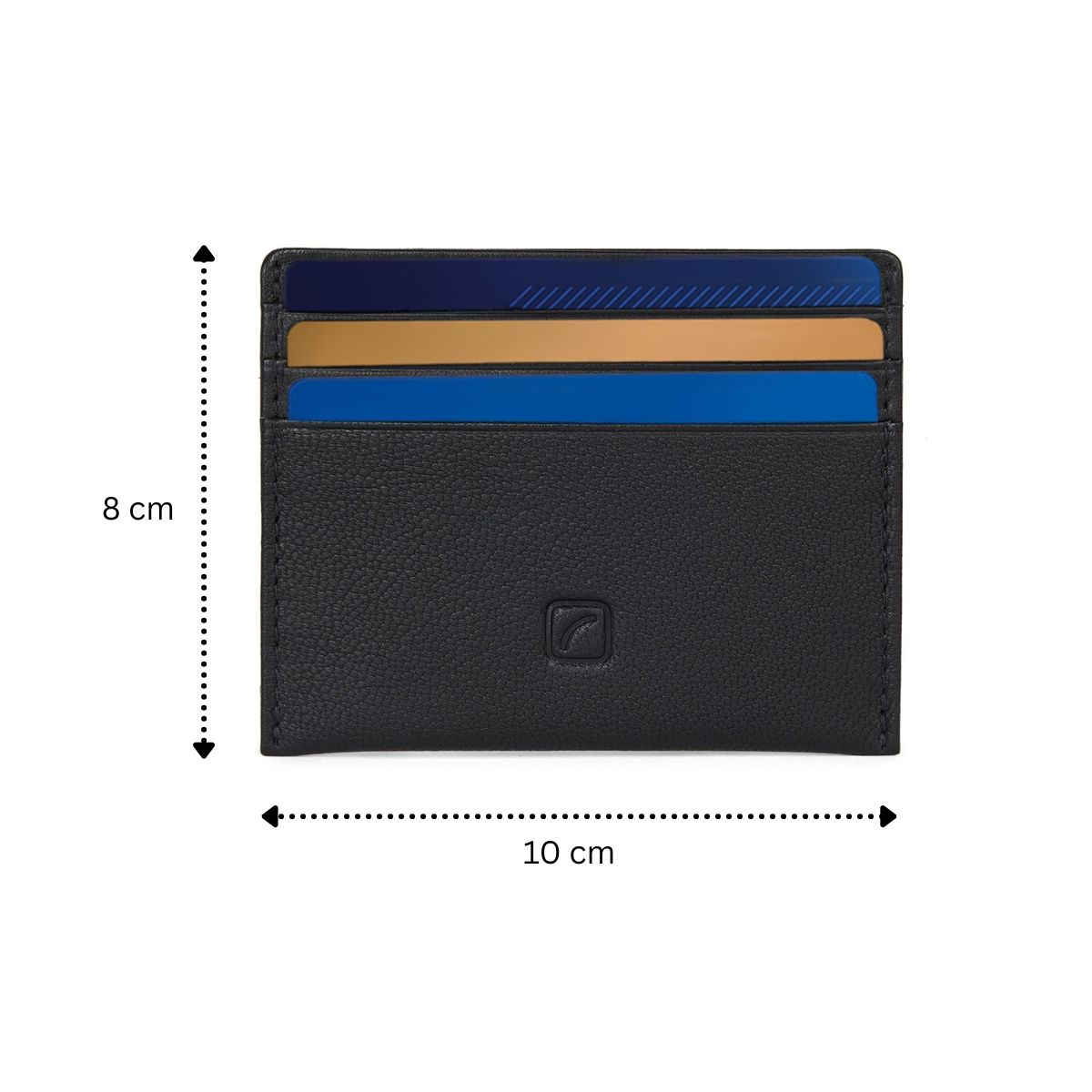 Travel Blue Unisex Solid Genuine Leather Card Holder | Black - One Size