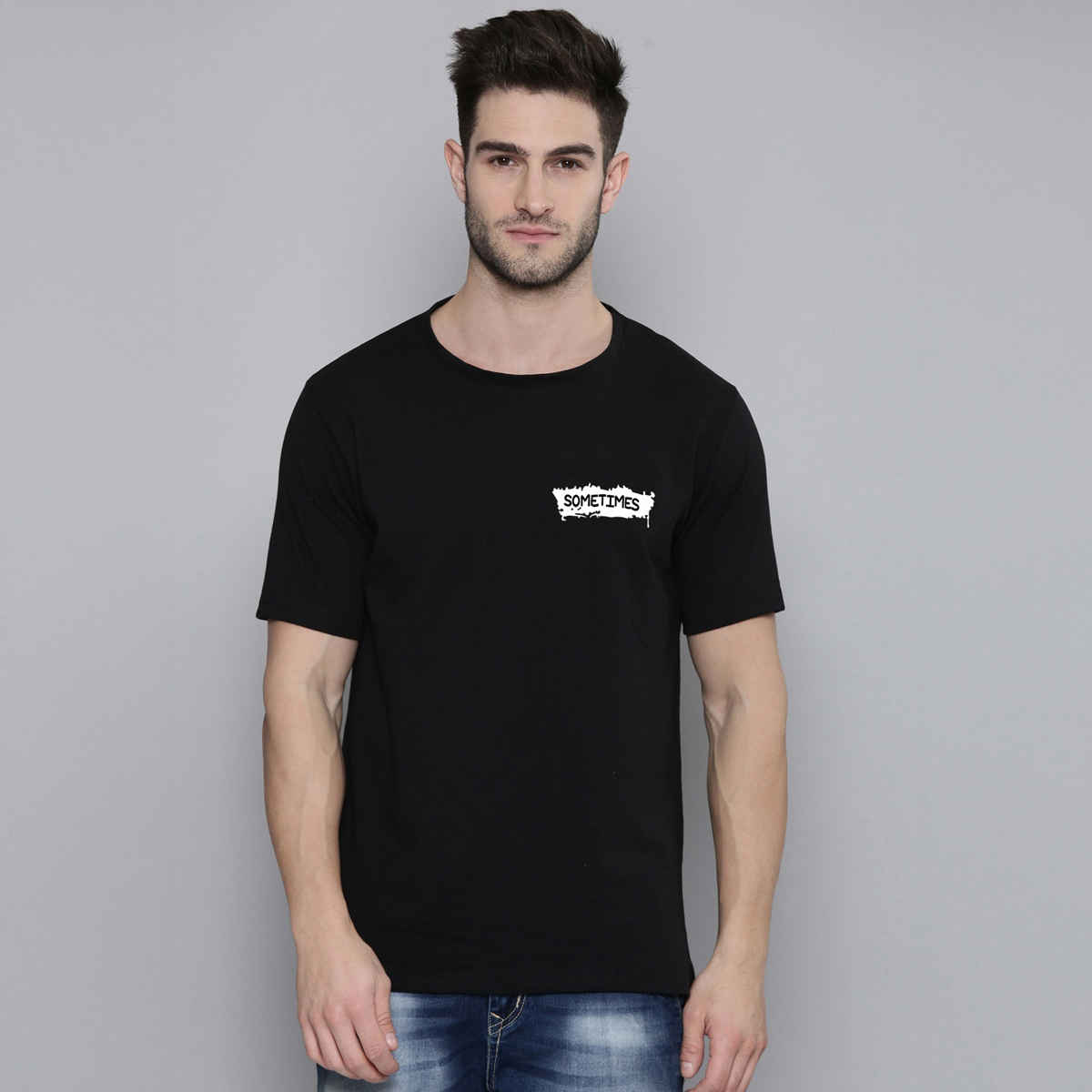 Smartees Men's Printed T-shirt | Style No 22 | Black - M