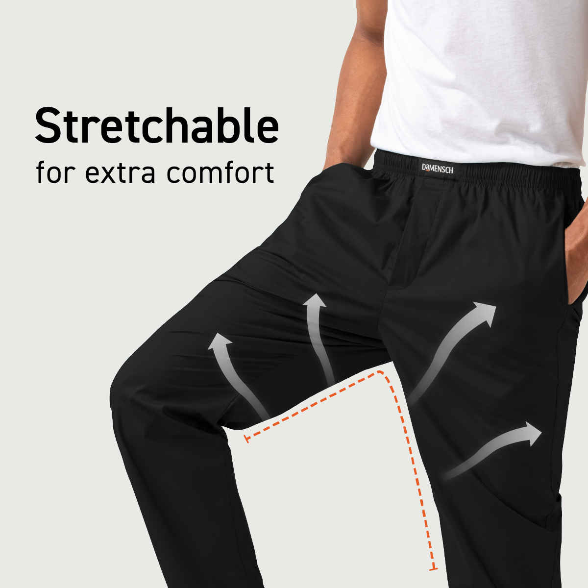 DaMENSCH Men's Cotton Tapered Fit Pyjama | Black - L