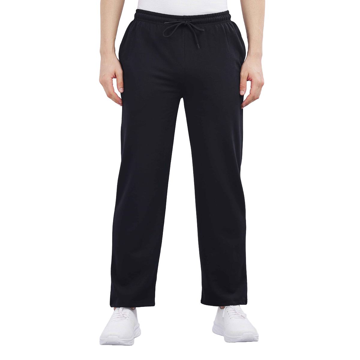 Springman Men's Solid Cotton Rich French Terry Baggy Track Pant | Black - S