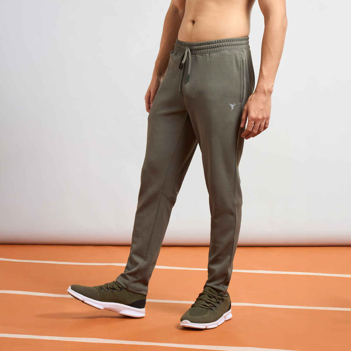 Technosport Men's Solid Slim Fit Sports Running Active Gym Trackpants | ELASTO PLUS | Beetle - XL