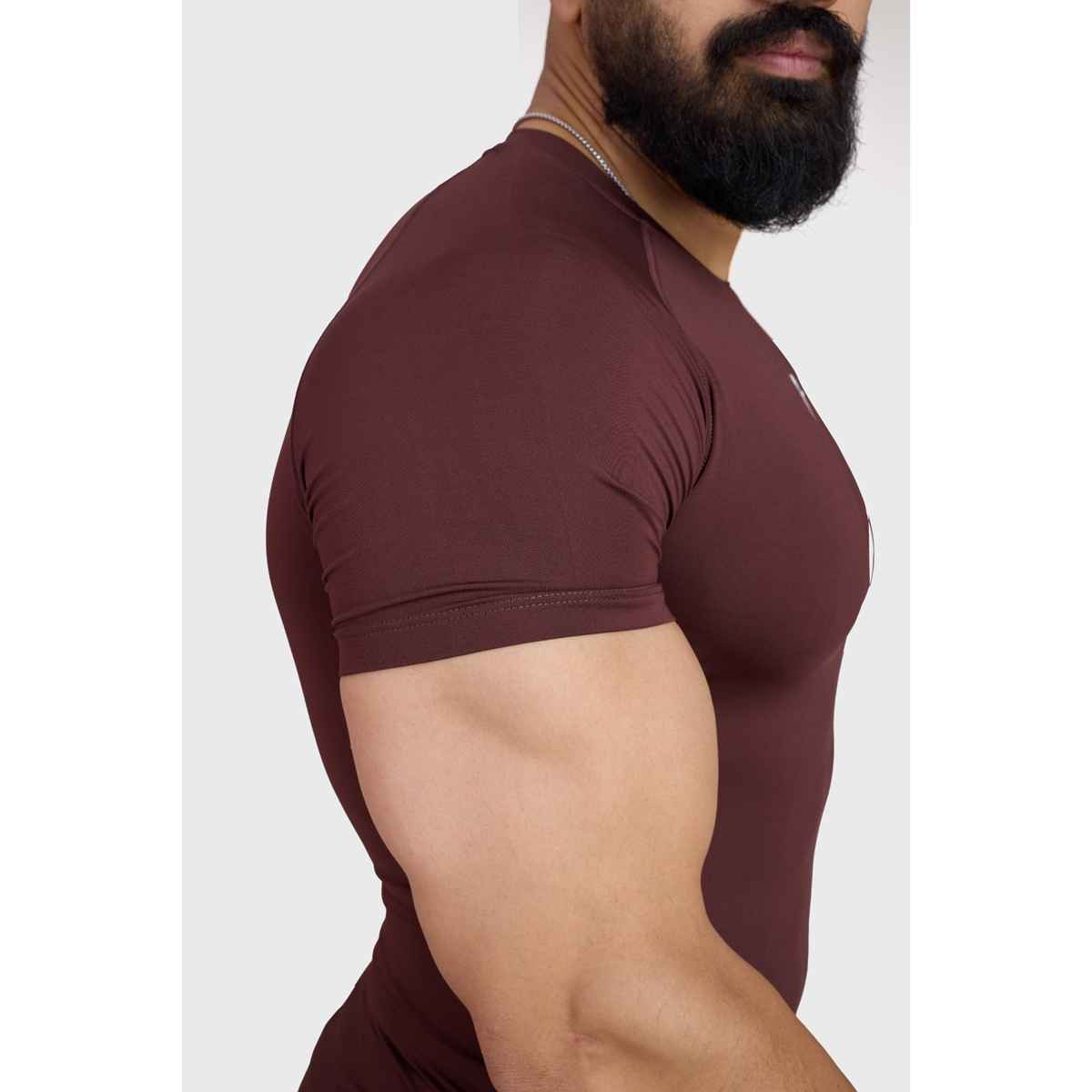 Fuaark Men's Compression GYM T-shirt | Brown - M