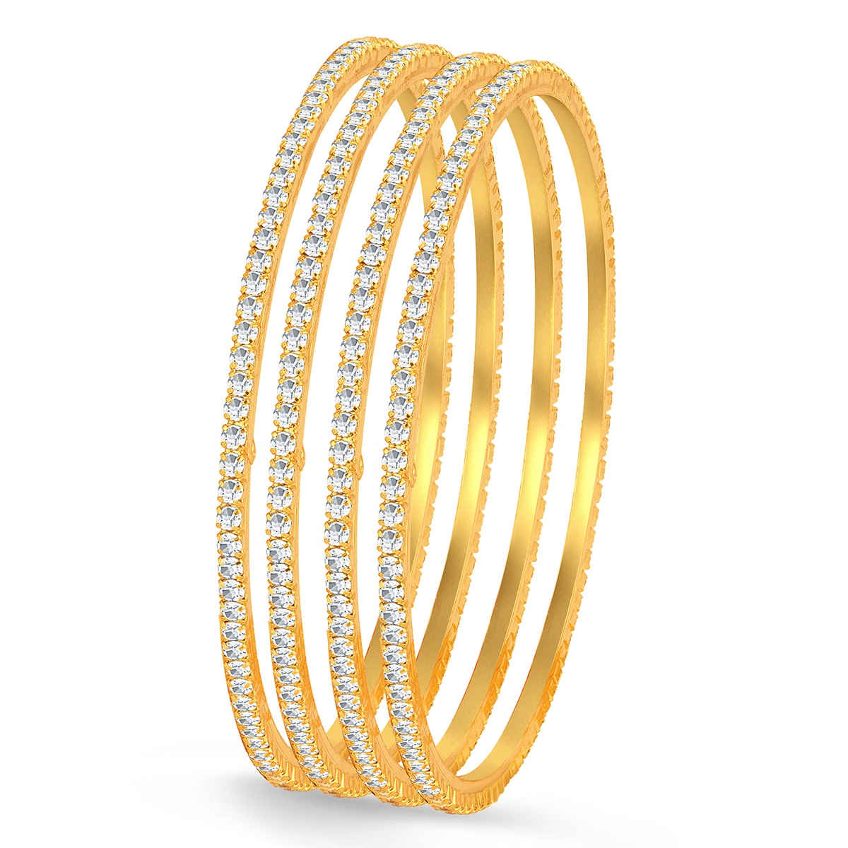 Sukkhi Classy Gold Plated Austrian Diamond Bangles for Women - 2.8
