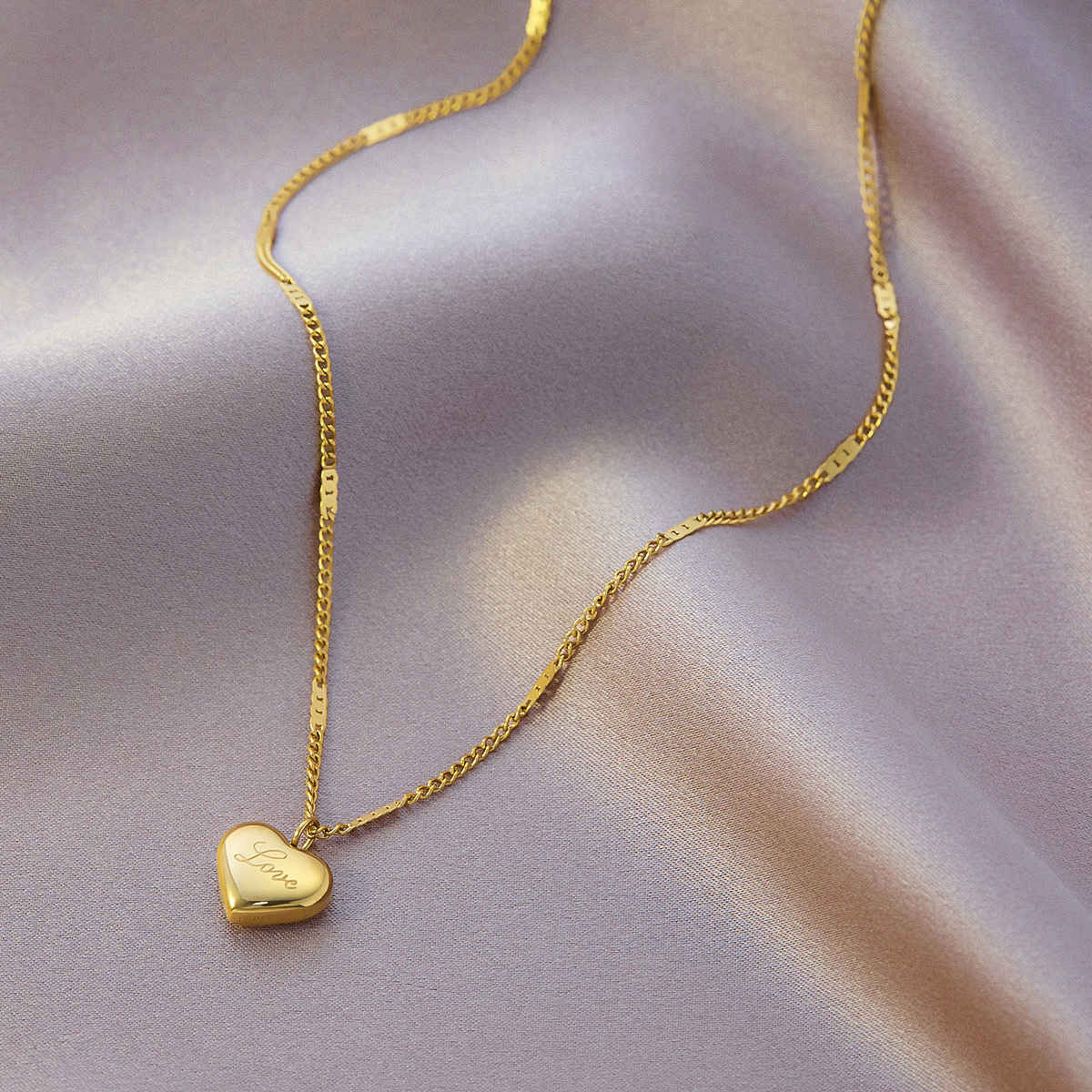 LabelShe Gold Plated Stainless Steel Heart Themed Pendant Necklace | LS-PS-26444