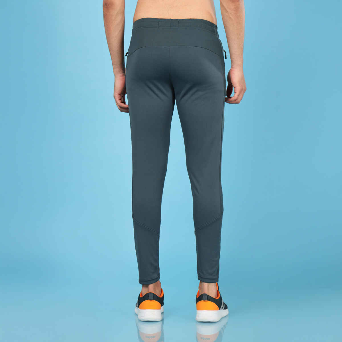 Technosport Men Poly Solid Slim Fit Sports Trackpants with TECHNO DRY | Dark Carbon | XXL