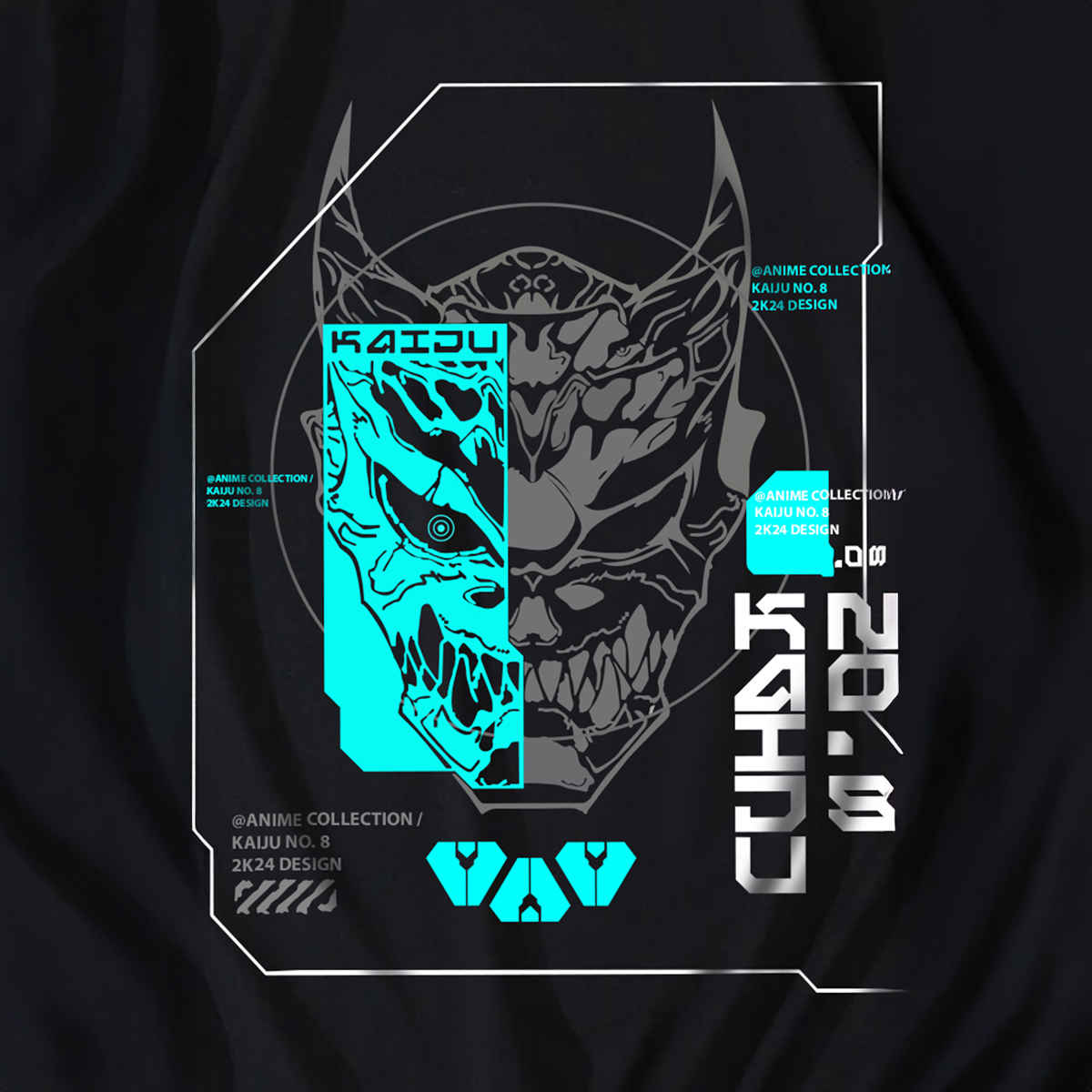 De Tees Men's Sweatshirt | Kaiju | Black - 2XL
