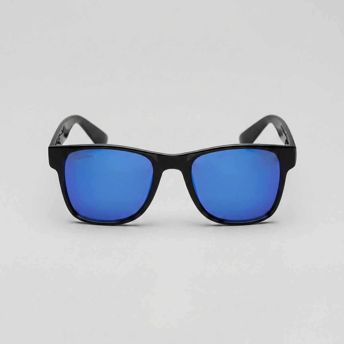 NuVew Unisex Wayfarer Sunglasses | Black & Blue | Medium