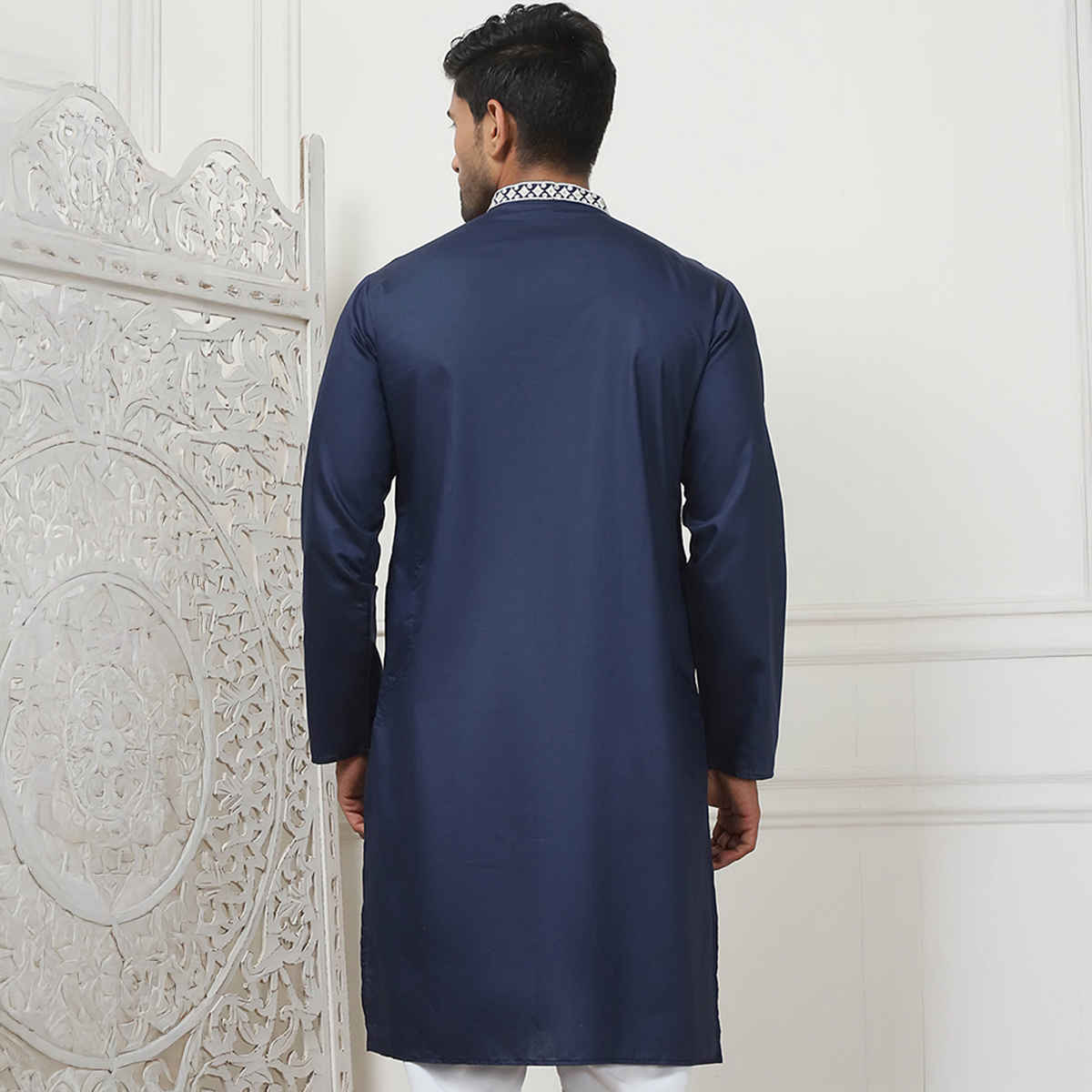 Jompers Men's Kurta | KO 5075 | Navy - M