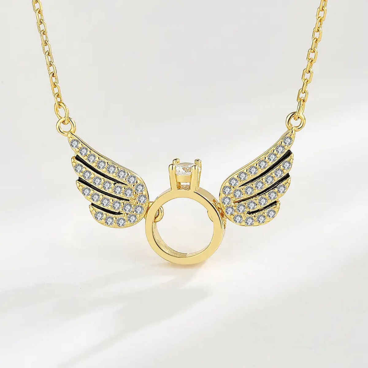 SALTY Angel Wings Necklace Pendant for Women and Girls| Anti-Tarnish | Gold