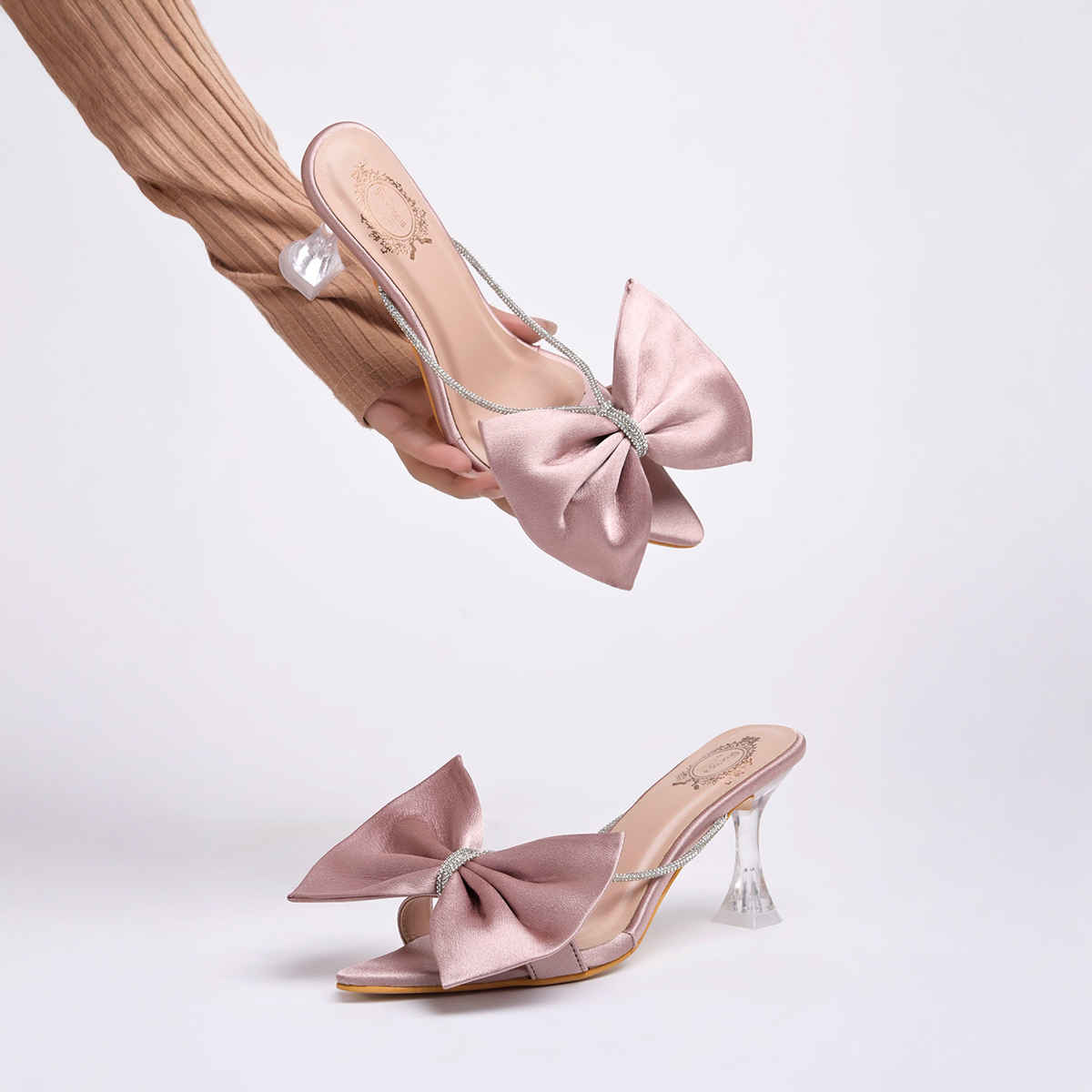 Shoetopia Stylish Western Embellished Mauve Pumps For Women | UK 6