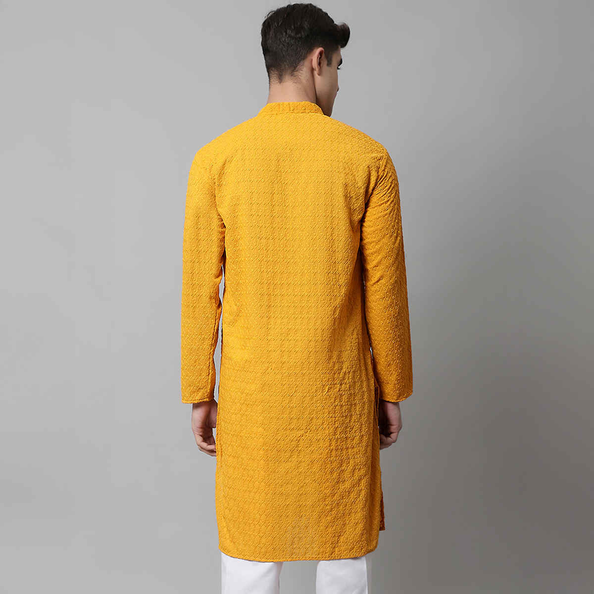 Jompers Men's Kurta | Ko 561 | Mustard - M