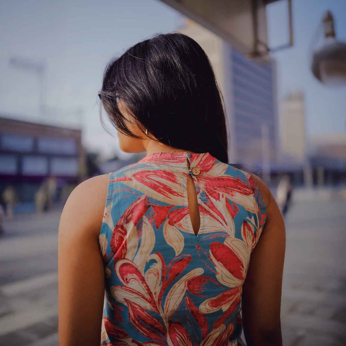 GoSriKi Women's Rayon Blend Straight Printed Kurta with Pant | Blue - XL