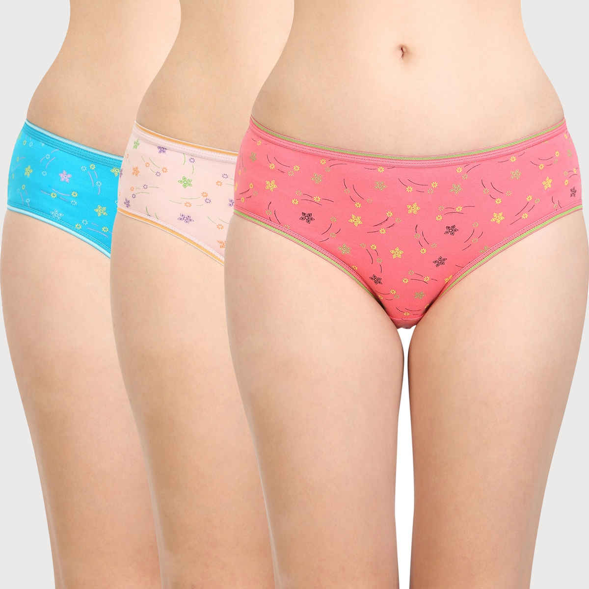 Bodycare Women s Cotton Floral Briefs | Pack of 3 I Assorted - 105