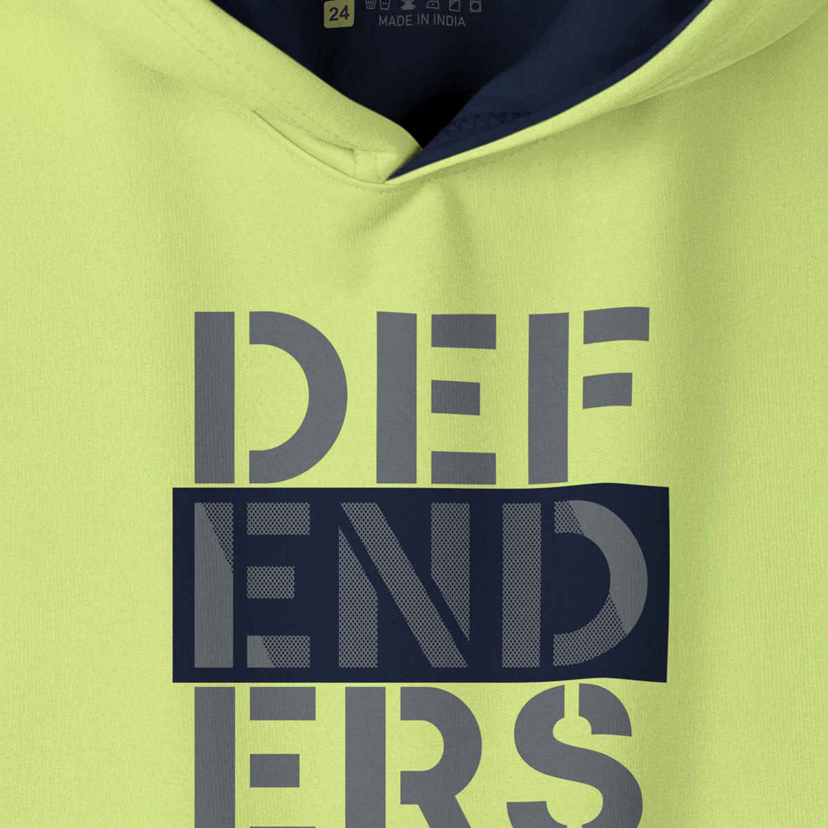 Hellcat Boy's Printed Cotton Blend Hoodie T-Shirt | Green | 11-12 Years