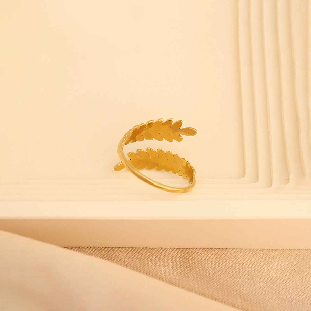 Label She Gold-Plated Stainless Steel Contemporary Adjustable Ring | LS-RNG-72210