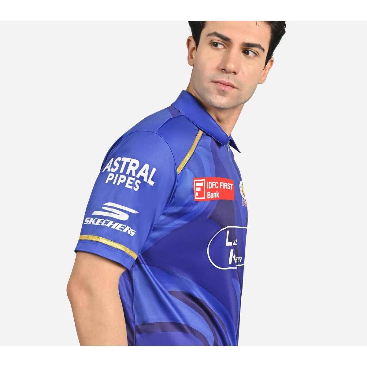 MI IPL Men s Fan Jersey | Blue/Gold - M