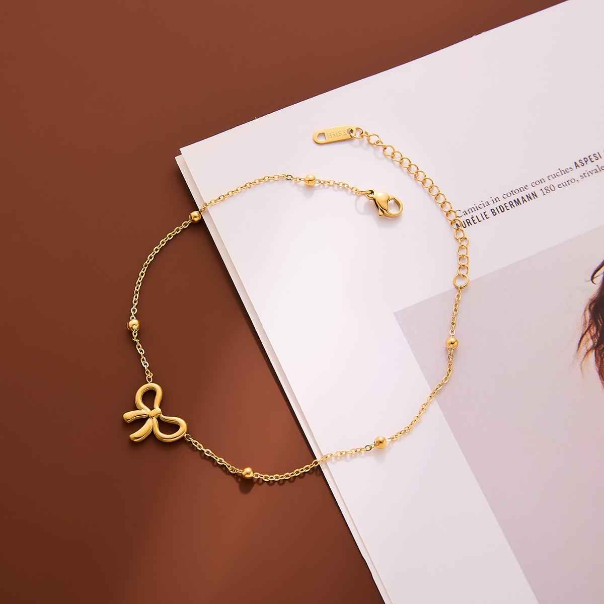 Beautynx Golden Bow Anti tarnish Bracelet | BNX-BR-0004 - Gold