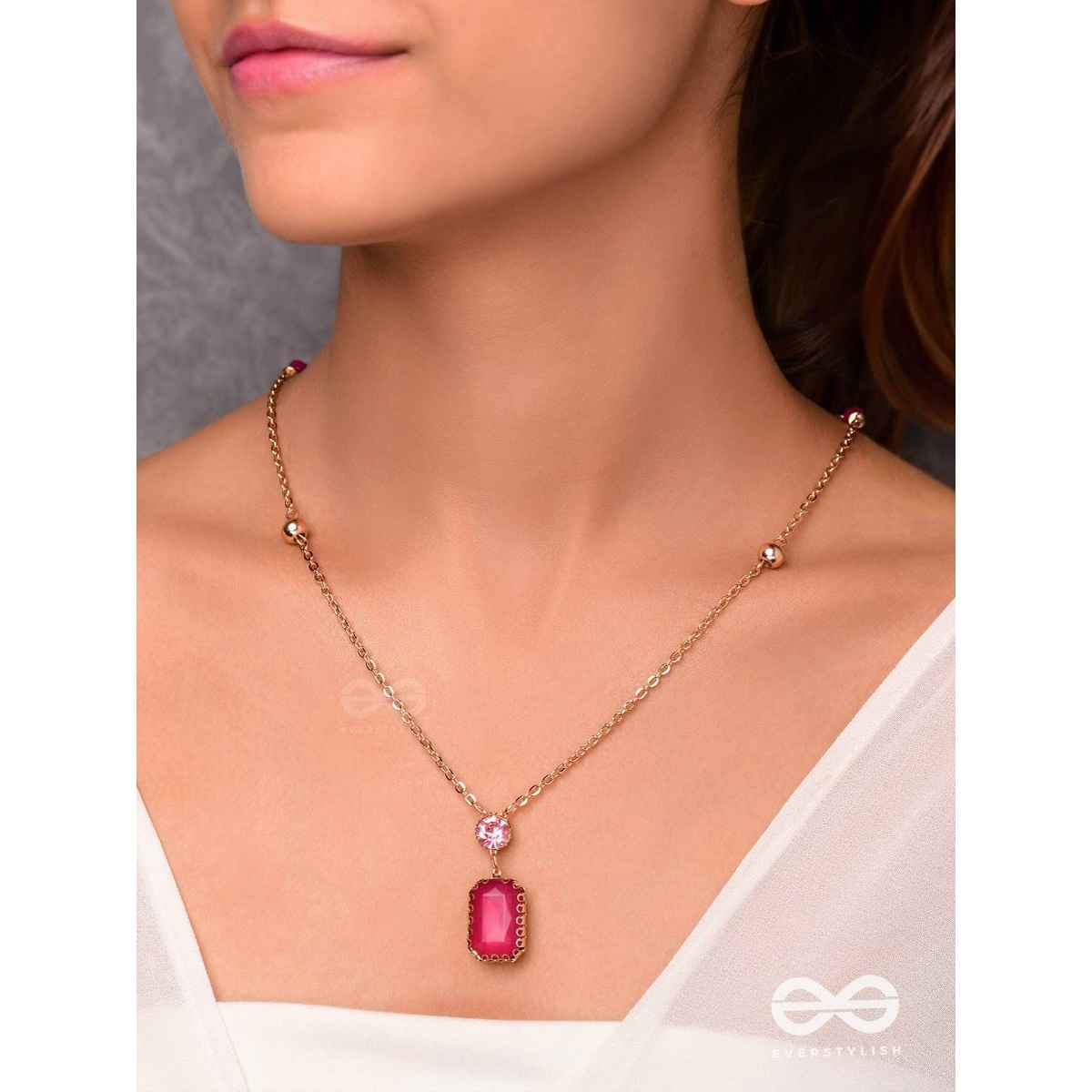 Everstylish Magenta's Magic - Smart and Casual Neckpiece With Anti-tarnish Coating
