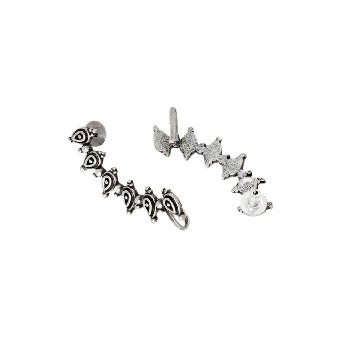 Teejh Miraan Silver Oxidised Earcuff