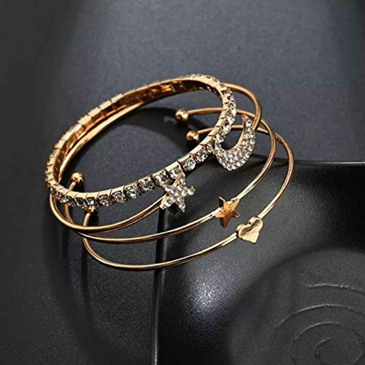 Fashion Frill Women's Stackable Bracelet Gold Regular