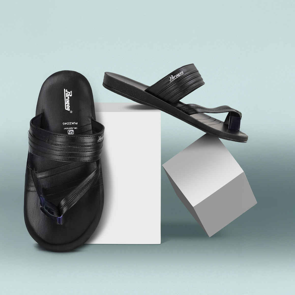 Paragon Men's Black Pu Sandals PUK2234G UK 6