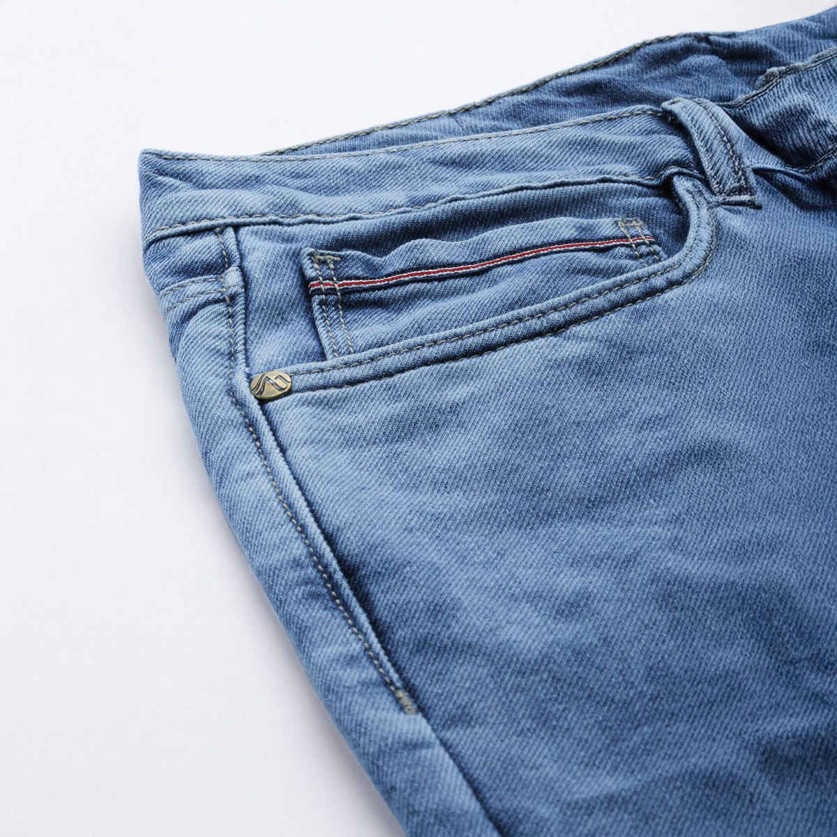 The Indian Garage Co Men's G-131 Dad Fit Solid Casual Jeans | Light Blue | 32