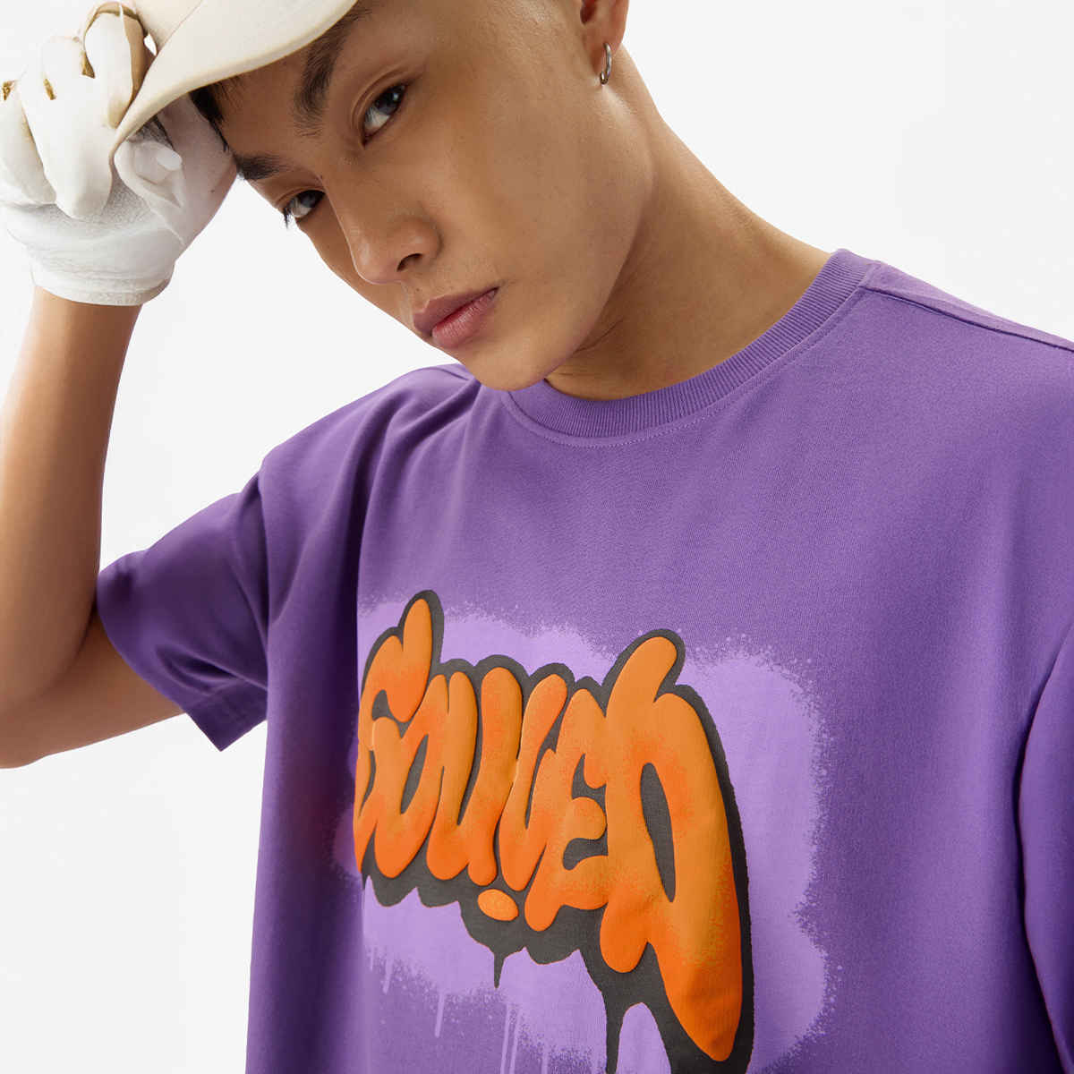 The Souled Store Men's TSS Originals Oversized T-shirt | Purple - M