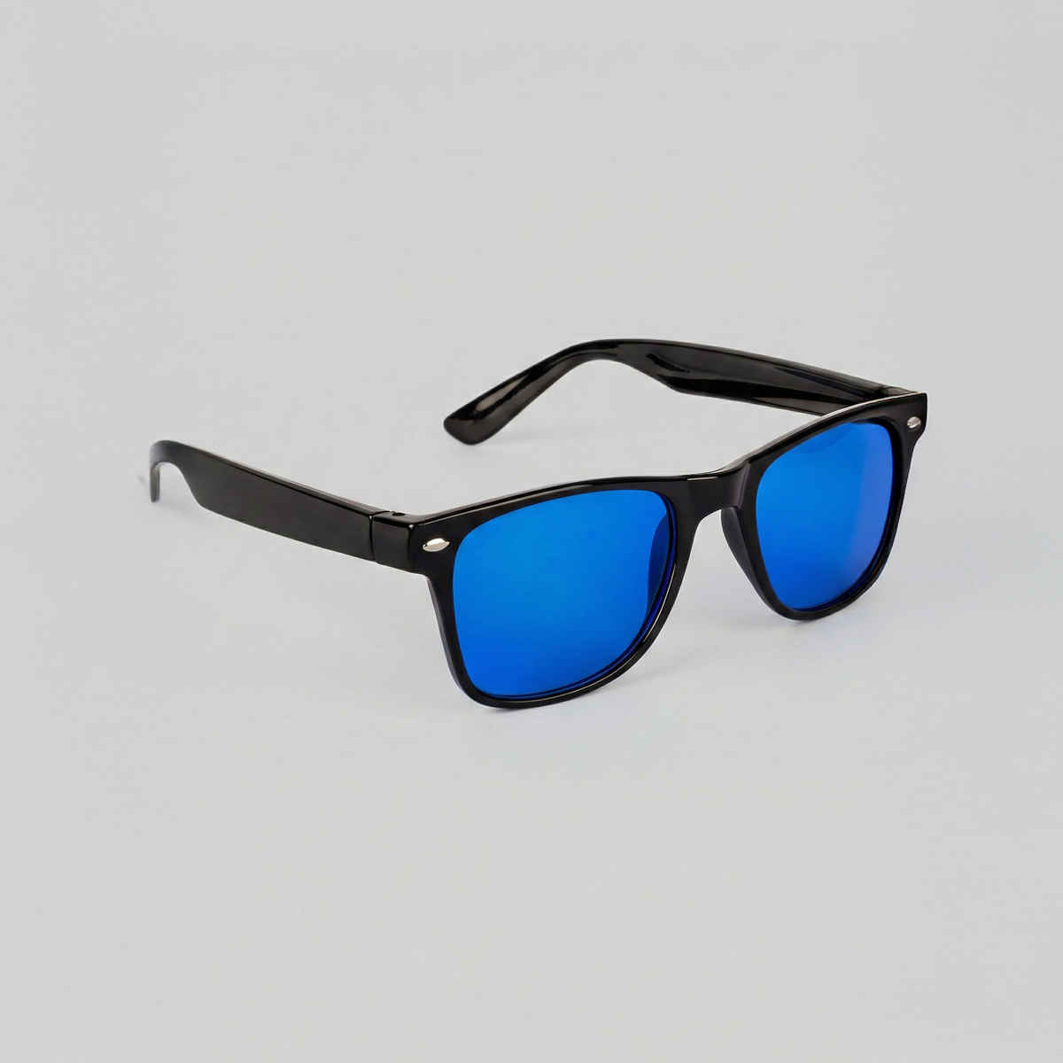 NuVew Unisex Wayfarer Sunglasses | Black & Blue | Medium