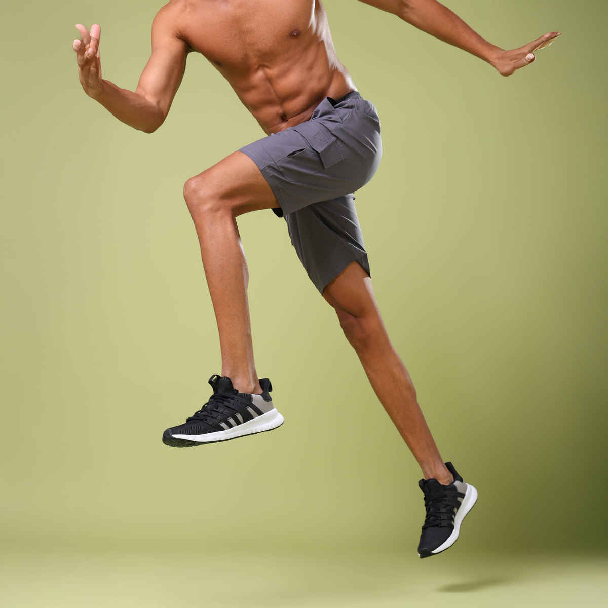 Technosport Men Poly Solid Slim Fit Sports Shorts with TS FLEXI | Iron Grey | M